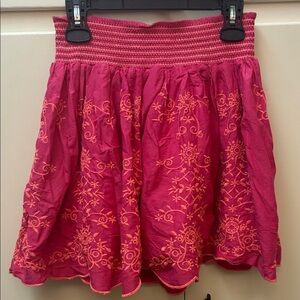 Aeropostale Fuchsia Embroidered Mini Skirt